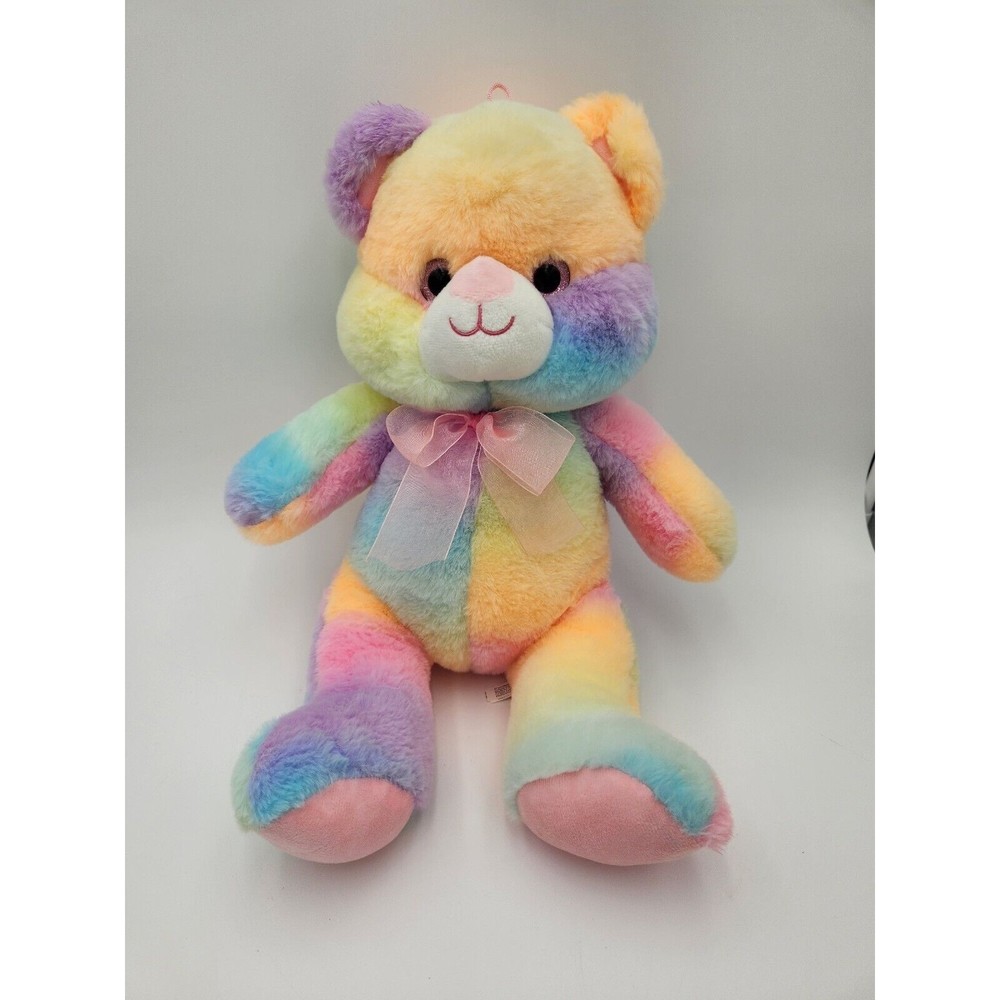 19" Bear Sparkle eyes rainbow tie dye Plush Soft Big‎ Eyes Stuffed animal Toy
